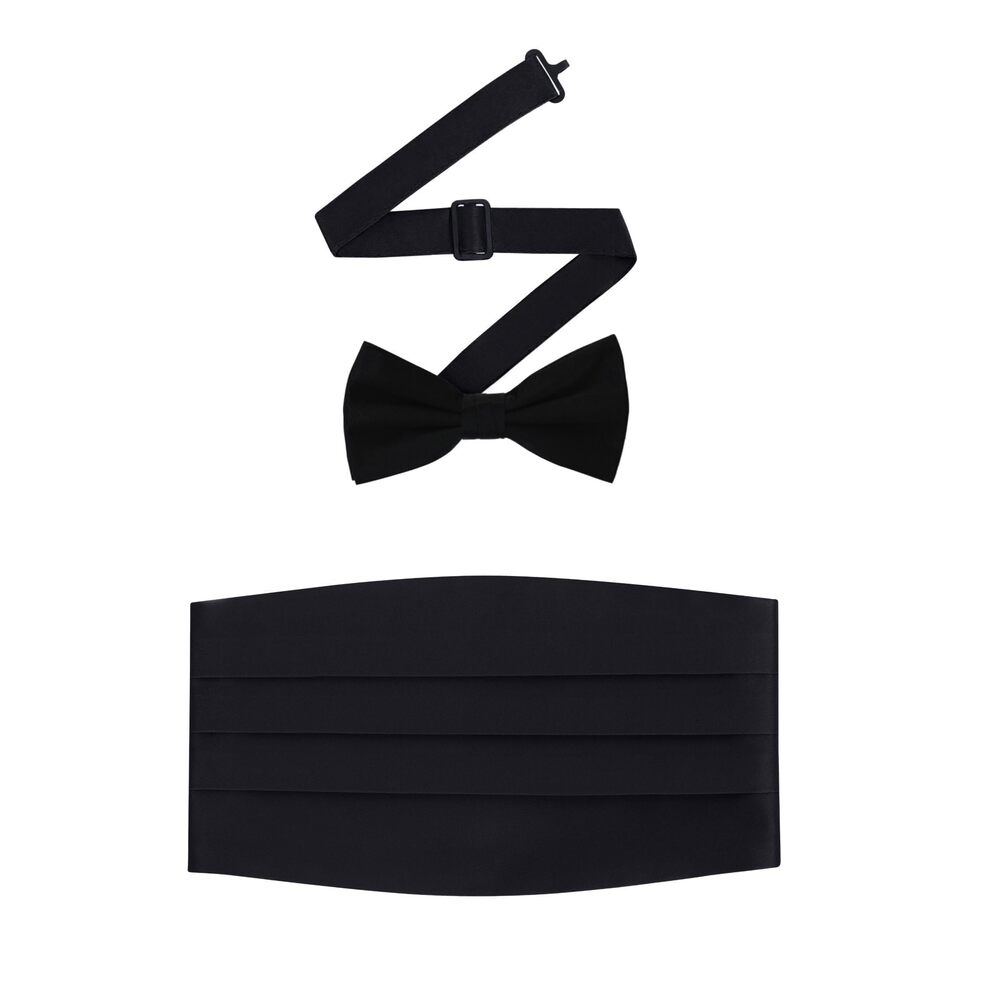 5014 100% Silk Pre-Tied Bow Tie and Cummerbund Set for Tuxedo Wedding